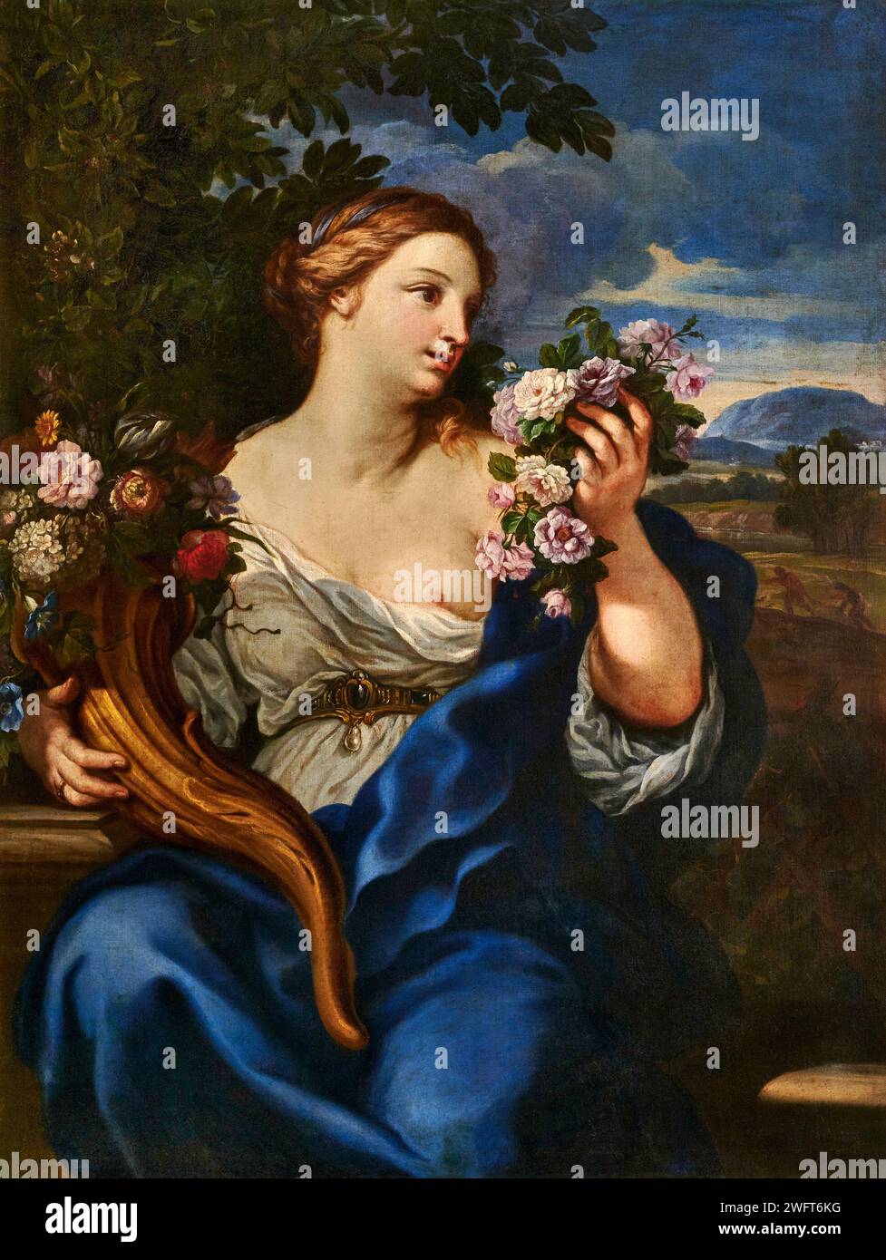 Primavera - olio su tavela - Pietro Locatelli - 1686 - Montichiari (BS) Museo Lechi Foto Stock