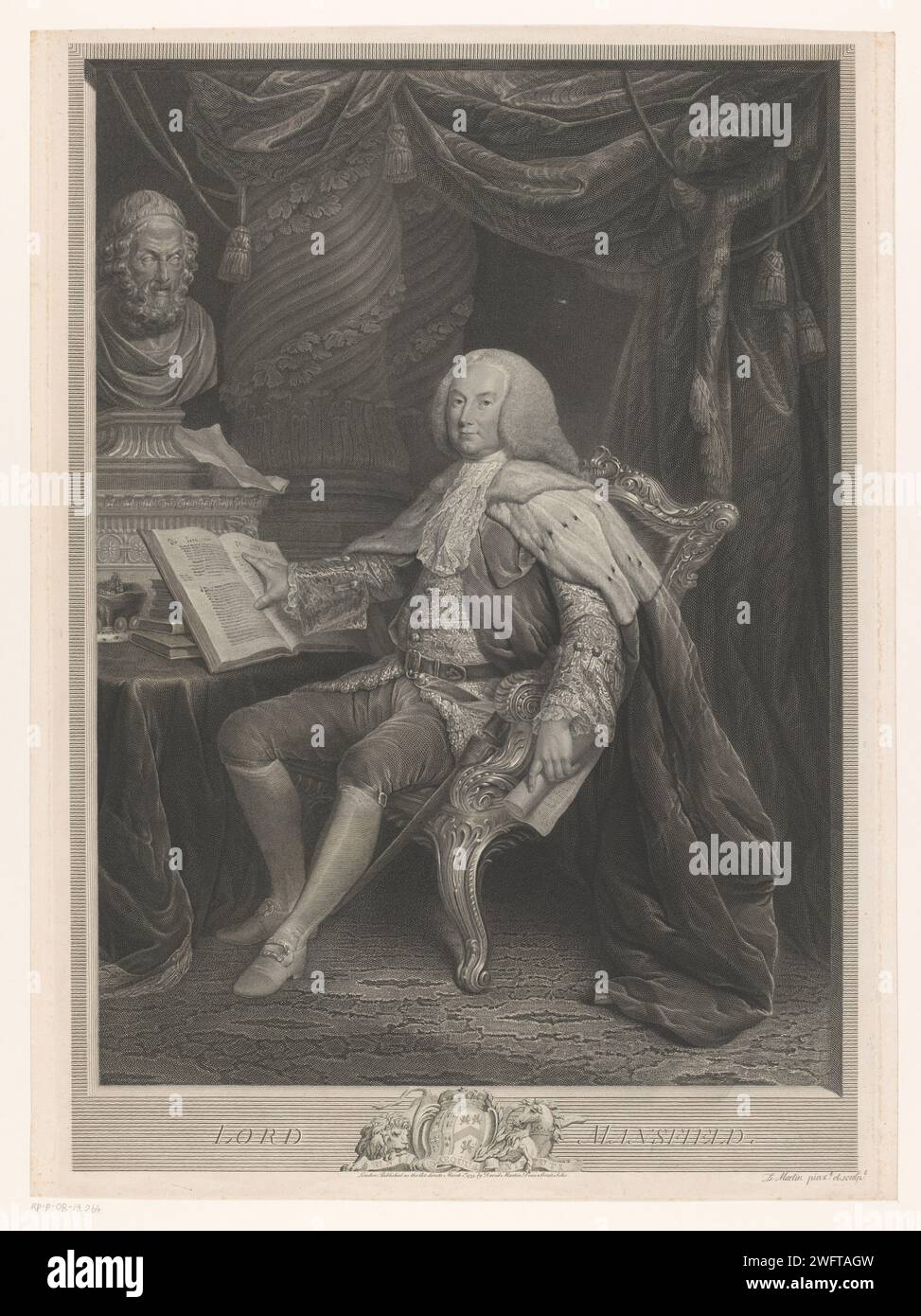 Il porto Van David Murray, David Martin, 1775 persone storiche incise/incisioni su carta stampata. politico, ad esempio leader del partito Foto Stock