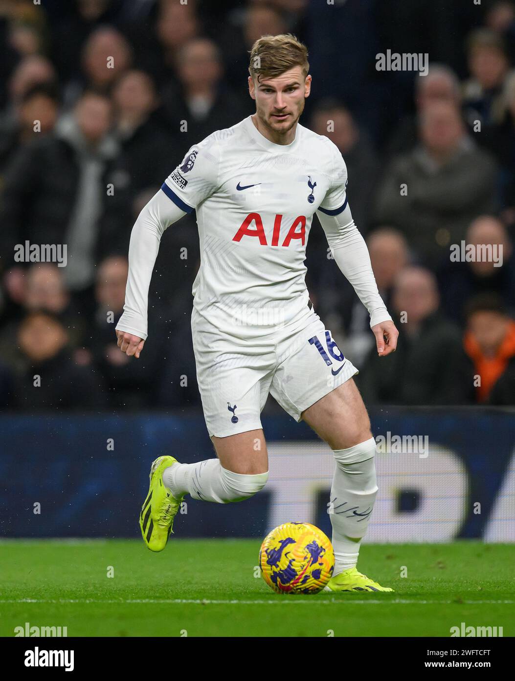 Londra, Regno Unito. 31 gennaio 2024 - Tottenham Hotspur contro Brentford - Premier League - Stadio Tottenham Hotspur. Tottenham's Timo Werner in azione. Credito immagine: Mark Pain / Alamy Live News Foto Stock