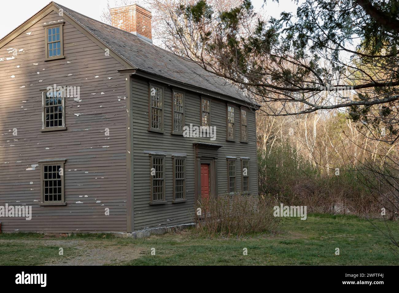 Nel 1775 questa fu la casa della famiglia Whittemore. Oggi fa parte del Minute Man Natural Historic Park. Fa parte dell'American Revoluntary War IT Foto Stock
