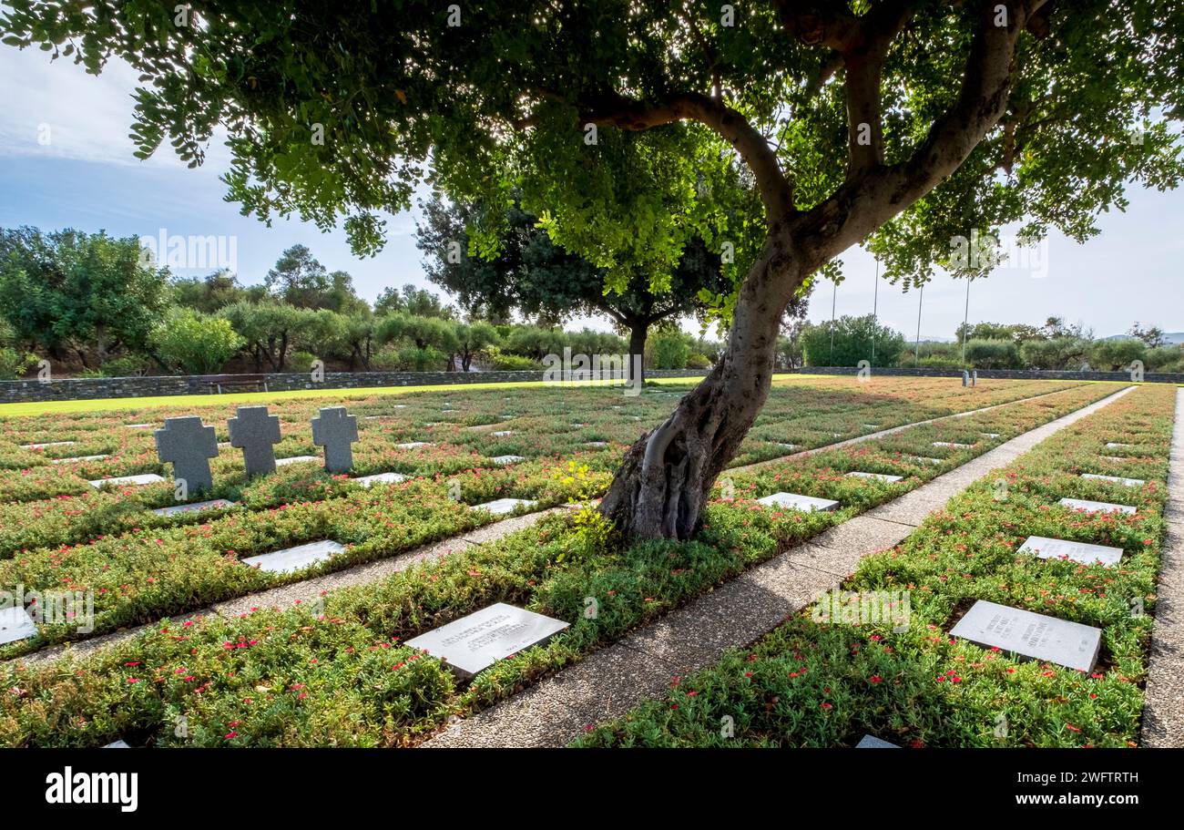 Cimitero di guerra tedesco a Maleme, Creta, Grecia Foto Stock