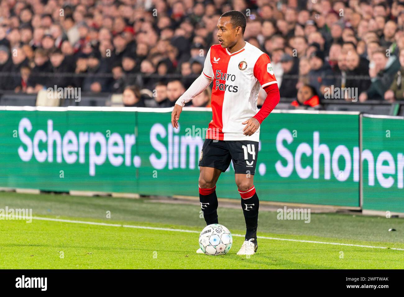 Rotterdam, Nederland. 24 gennaio 2024. ROTTERDAM, NEDERLAND - 24 GENNAIO: Durante la partita della TOTO KNVB Cup tra Feyenoord e PSV allo Stadion Feijenoord il 24 gennaio 2024 a Rotterdam, Nederland. (Foto di Joris Verwijst/Orange Pictures) credito: dpa/Alamy Live News Foto Stock