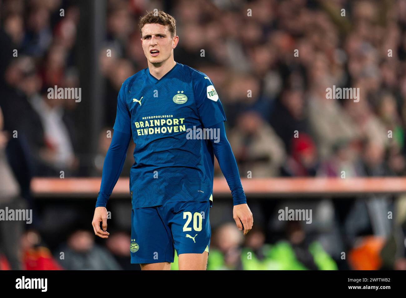 Rotterdam, Nederland. 24 gennaio 2024. ROTTERDAM, NEDERLAND - 24 GENNAIO: Durante la partita della TOTO KNVB Cup tra Feyenoord e PSV allo Stadion Feijenoord il 24 gennaio 2024 a Rotterdam, Nederland. (Foto di Joris Verwijst/Orange Pictures) credito: dpa/Alamy Live News Foto Stock