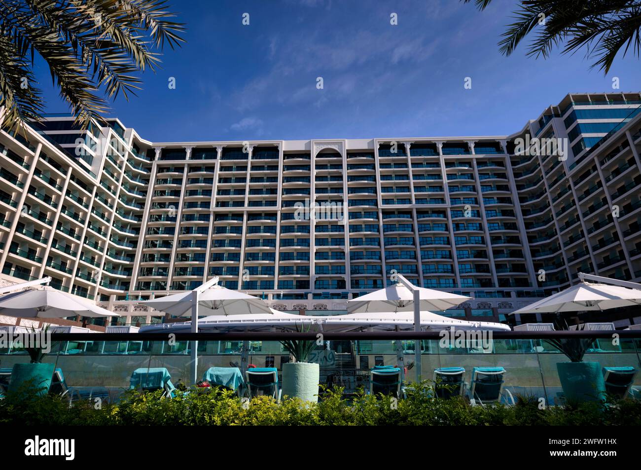 Hotel Hilton Dubai Palm Jumeirah, Nakheel West Beach, The Palm Jumeirah, Dubai, Emirati Arabi Uniti, VAR Foto Stock