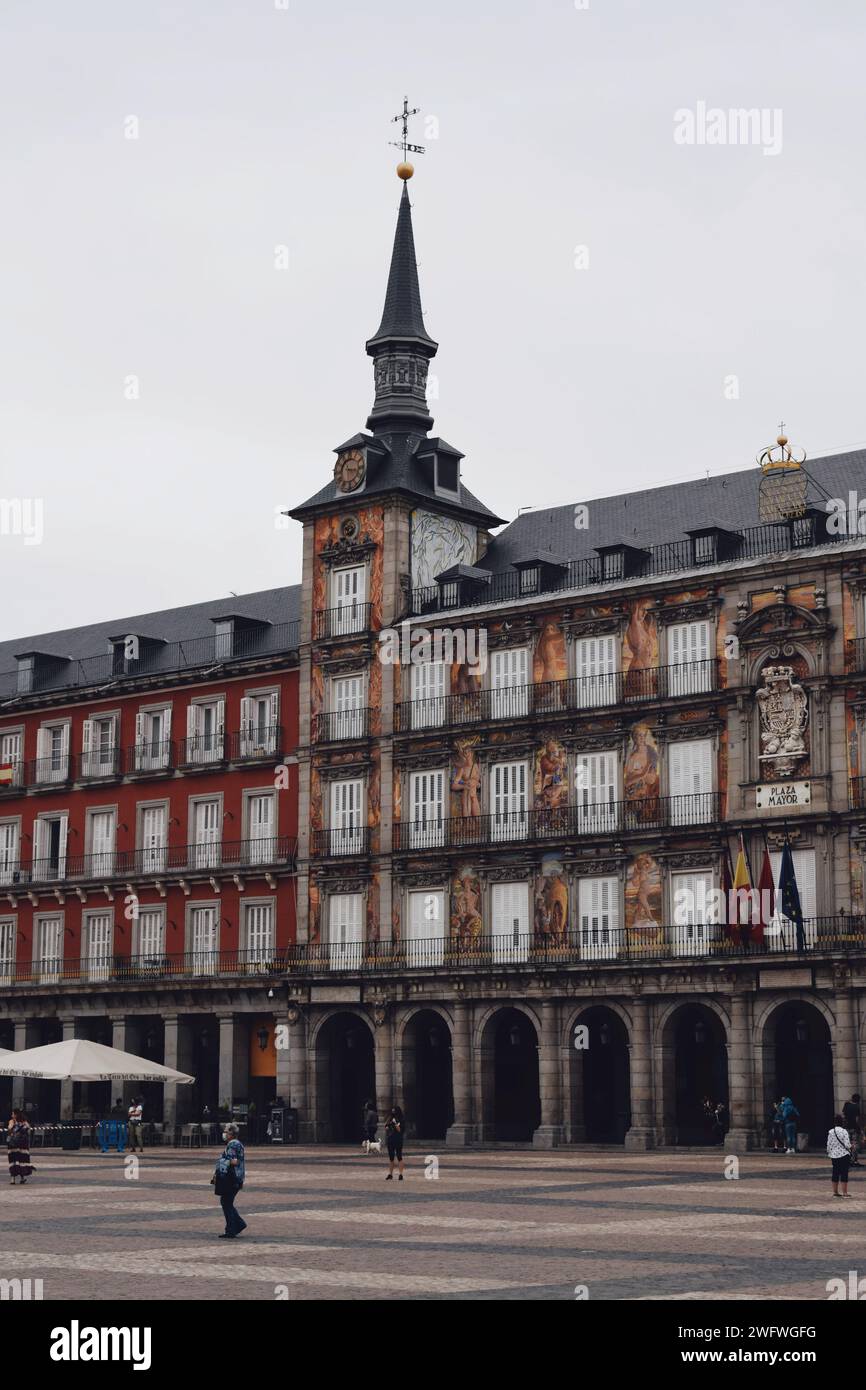 Plaza Mayor di Madrid in Spagna il 12 settembre 2021 Foto Stock