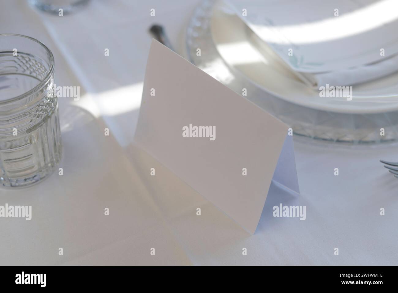 indicatore del tavolo riservato durante il banchetto Foto Stock