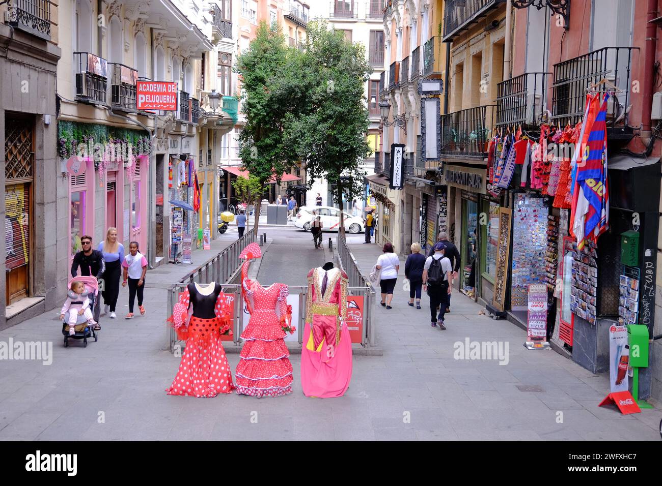 I negozi su Calle Mayor , madrid spagna Foto Stock