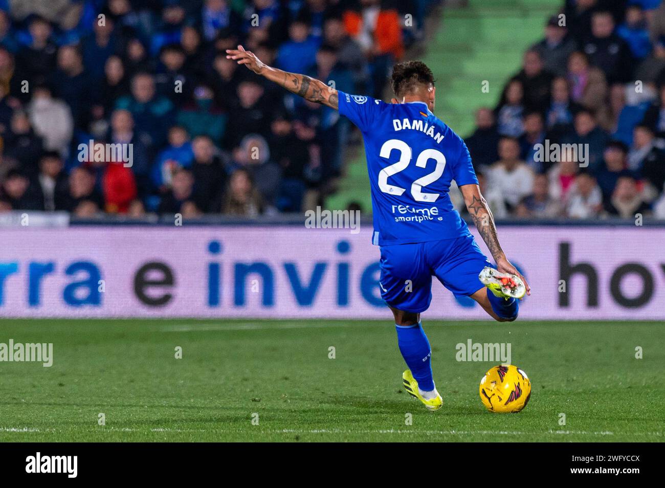 Getafe, Madrid, Spagna. 1 febbraio 2024. LaLiga EA Sports Getafe FC 0 - Real Madrid 2 Match Spain (02/01/24).22 DAMIAN (Credit Image: © Oscar Manuel Sanchez/ZUMA Press Wire) SOLO USO EDITORIALE! Non per USO commerciale! Foto Stock