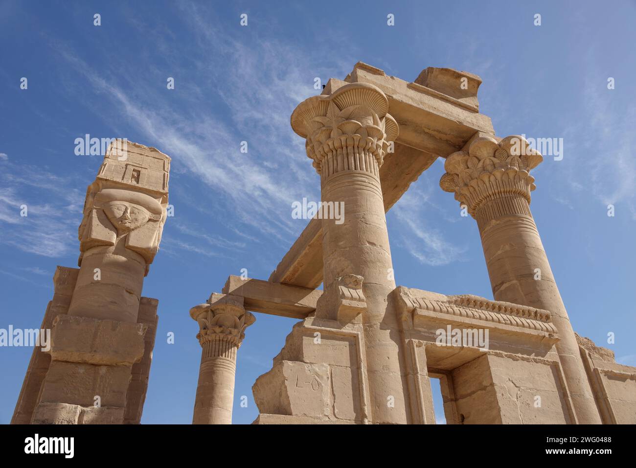 Il chiosco di Qertassi, l'isola di nuova Kalabsha, il lago Nasser, Assuan Foto Stock