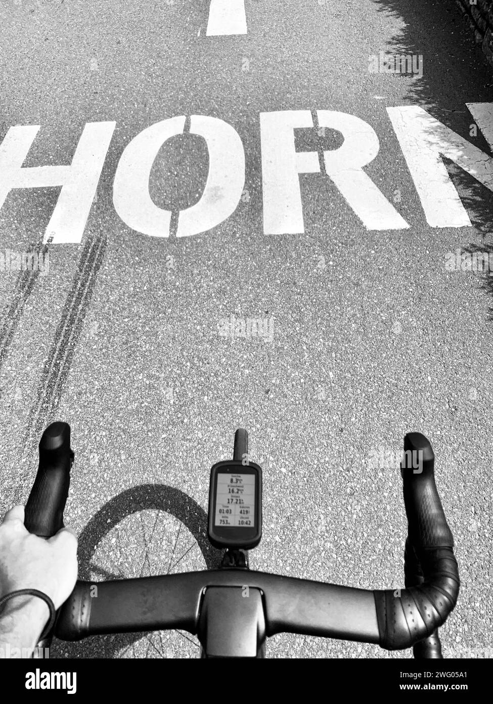 Ciclista su strada per Kitzbüheler Horn Austria Foto Stock