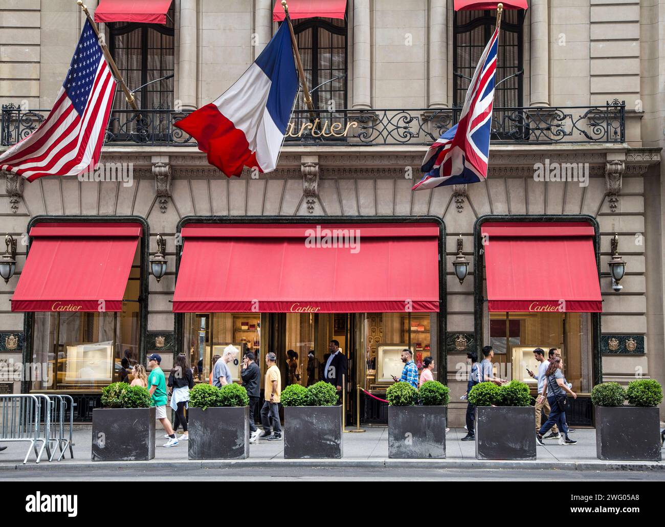 New York City: Boutique Cartier sulla 5th Avenue a Manhattan Foto Stock