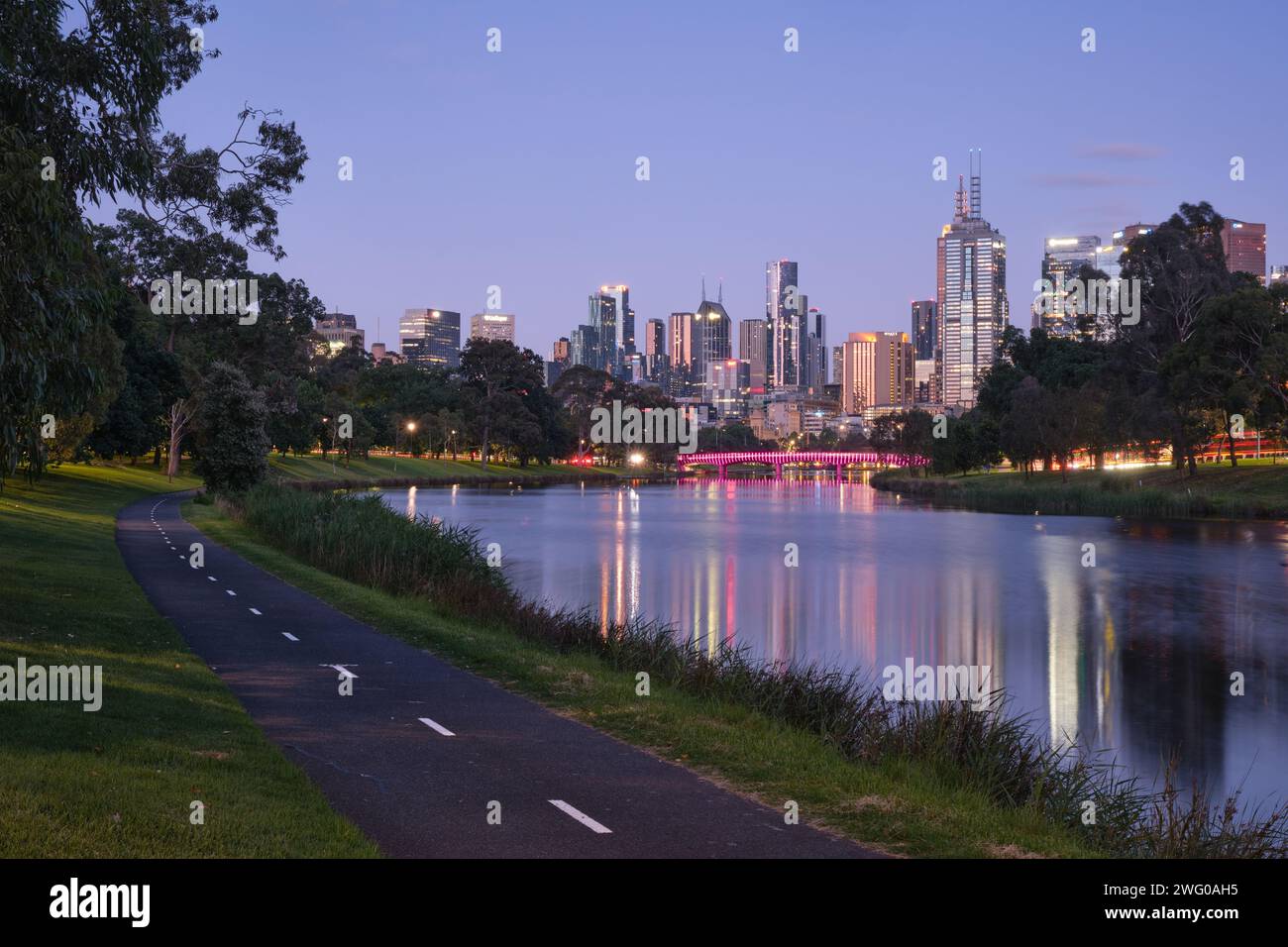 Melbourne Blue Hour Foto Stock