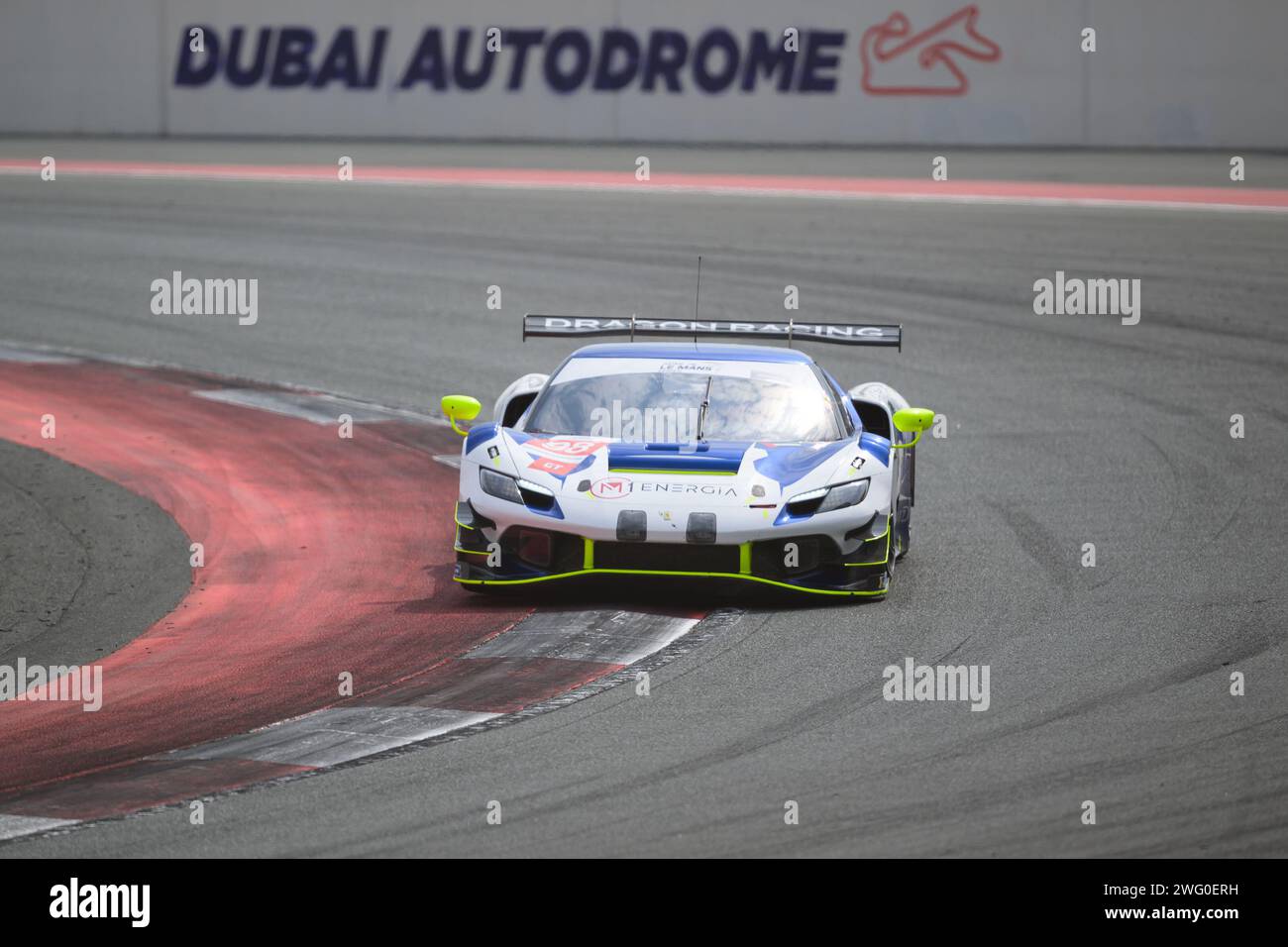 Dubai,UAE.2 febbraio 2024.Asian le Mans 4H of Dubai Private test Season 1 Dragon Racing.AHMAD ALSHEHAB/Alamy Live News Foto Stock