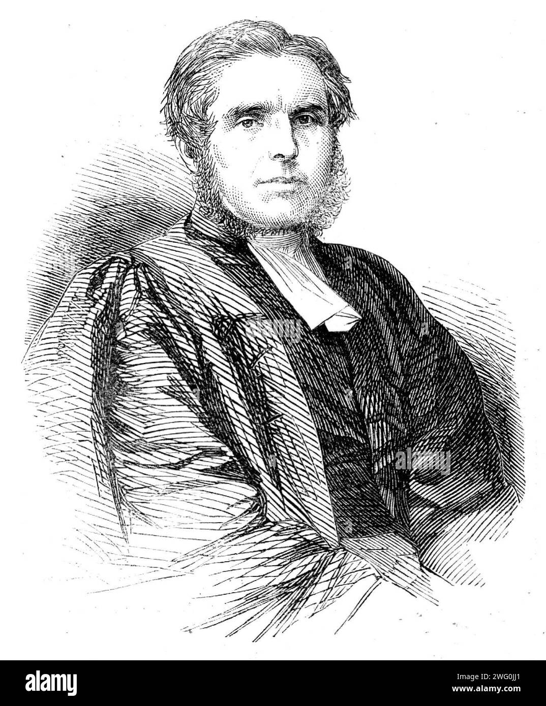 Dr. Staley, vescovo di Honolulu, 1862. Incisione da una fotografia di Mayer Brothers. Il Rev. T. N. Staley, D.D., ex membro del Queen's College di Cambridge, è stato nominato da sua Grazia l'Arcivescovo di Canterbury, e consacrato domenica 15 dicembre 1861, insieme al vescovo di Gloucester e Bristol, ai vescovi di Londra e Oxford in qualità di assessori. Da allora il Vescovo si è impegnato nell'ottenimento di fondi per aiutarlo a fondare la Chiesa nella sua attuale diocesi, e lunedì prossimo, il 18 agosto, si imbarcherà a Southampton con due ecclesiastici (uno Foto Stock