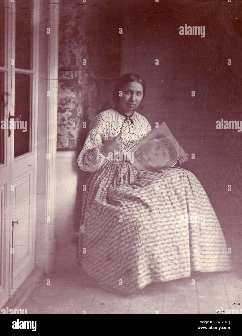 Ritratto della compositrice Elfrida Andr&#xe9;e all'età di 22, 1863 anni. Foto Stock
