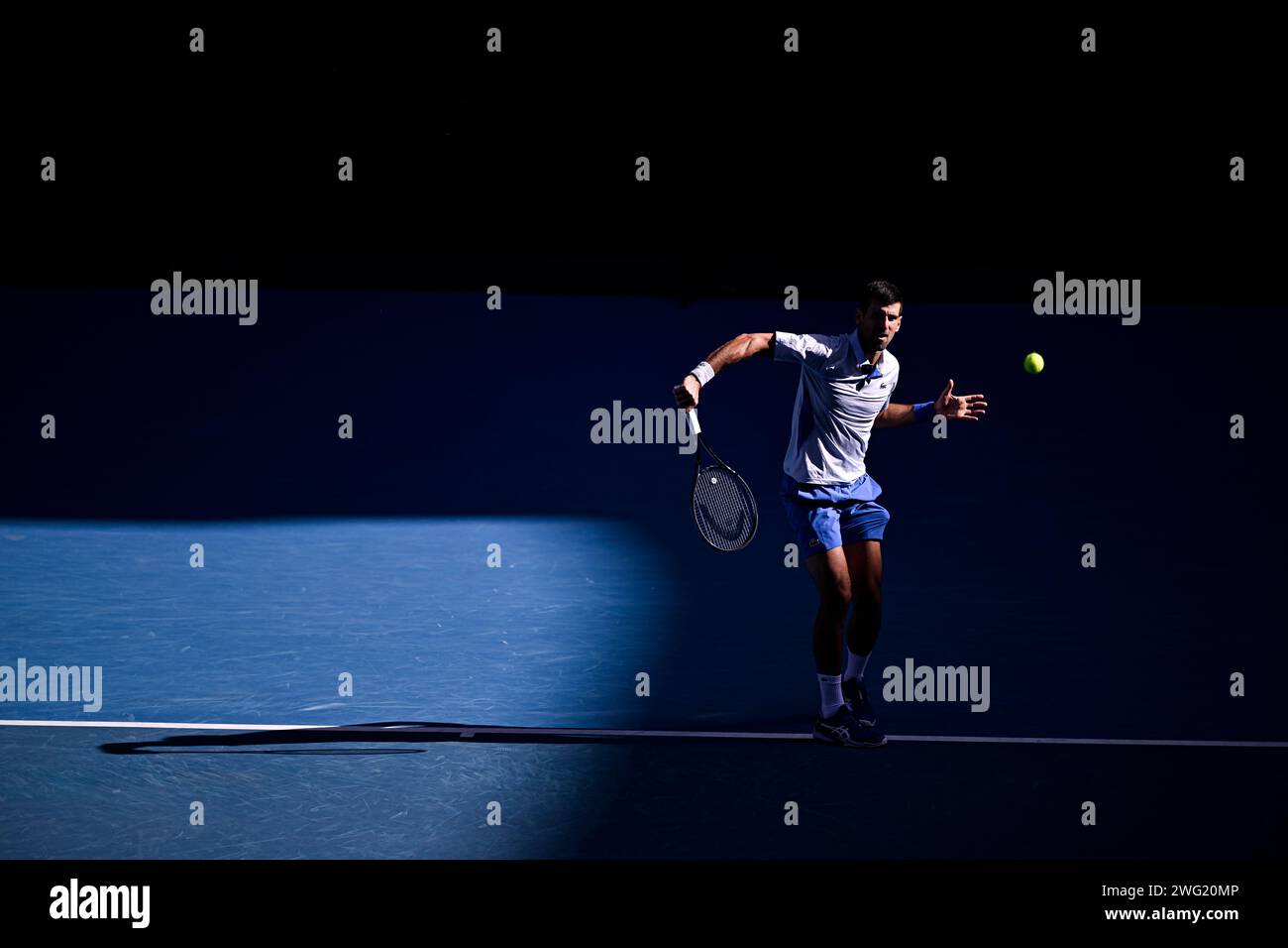 Melbourne, Australie. 26 gennaio 2024. Novak Djokovic durante il torneo di tennis Australian Open AO 2024 del grande Slam il 26 gennaio 2024 al Melbourne Park di Melbourne, Australia. Foto Victor Joly/DPPI Credit: DPPI Media/Alamy Live News Foto Stock
