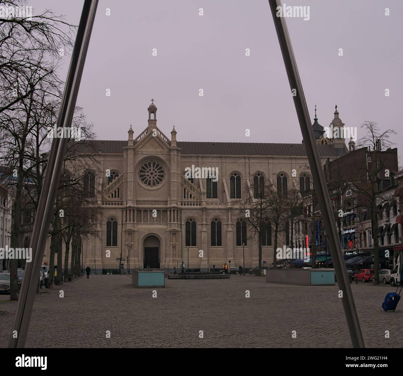Bruxelles, Belgio. 2 febbraio 2024. Chiesa di Santa Caterina. Chiesa belga. Monumento storico. Combina stile gotico, rinascimentale e barocco Foto Stock