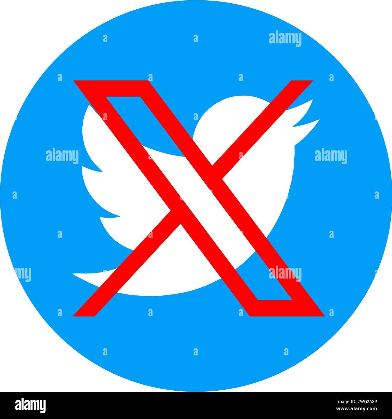 Twitter elimina il nuovo logo. Logo Twitter .nuovo logo Twitter,Twitter x Illustrazione Vettoriale