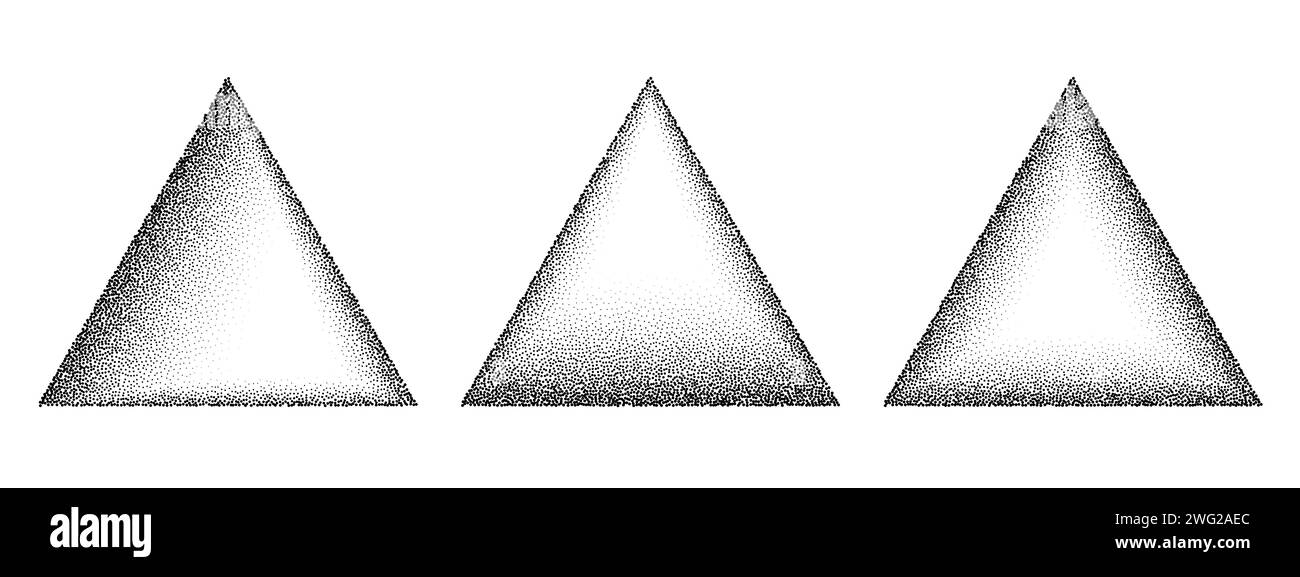 Sfondo con motivo a grana triangolare. Fotogrammi a punti con disturbo nero. Vettore tratteggiato Illustrazione Vettoriale