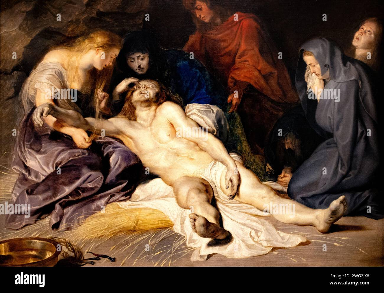 Pittura di Peter Paul Rubens; 'il Lamentazione' 1614; Maria Maddalena, la Vergine Maria e le tre Marys intorno al corpo di Gesù Cristo. xvii secolo Foto Stock