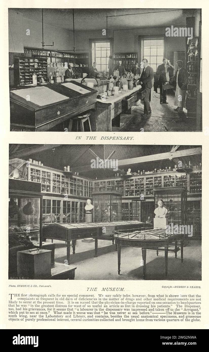 Scene d'epoca del Royal Naval Hospital Haslar, Gosport, Hampshire, anni '1890 Foto Stock