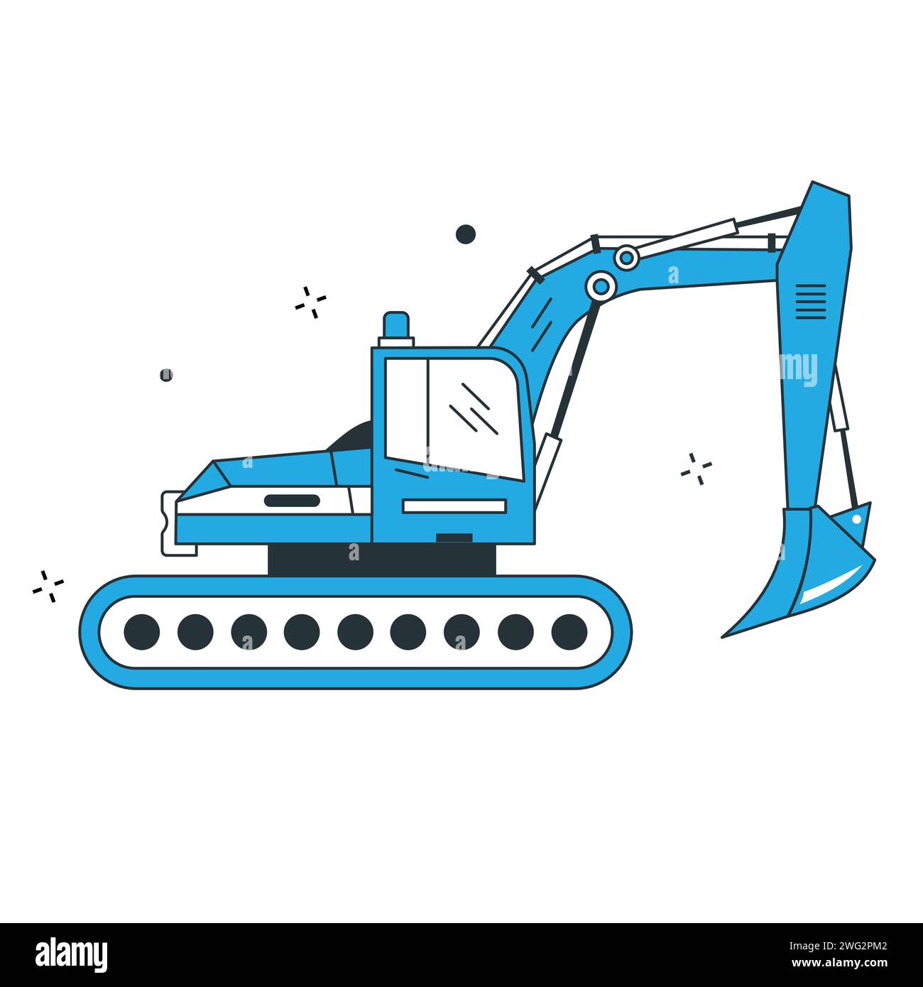 Progettazione dell'icona dell'illustrazione vettoriale dell'escavatore Illustrazione Vettoriale