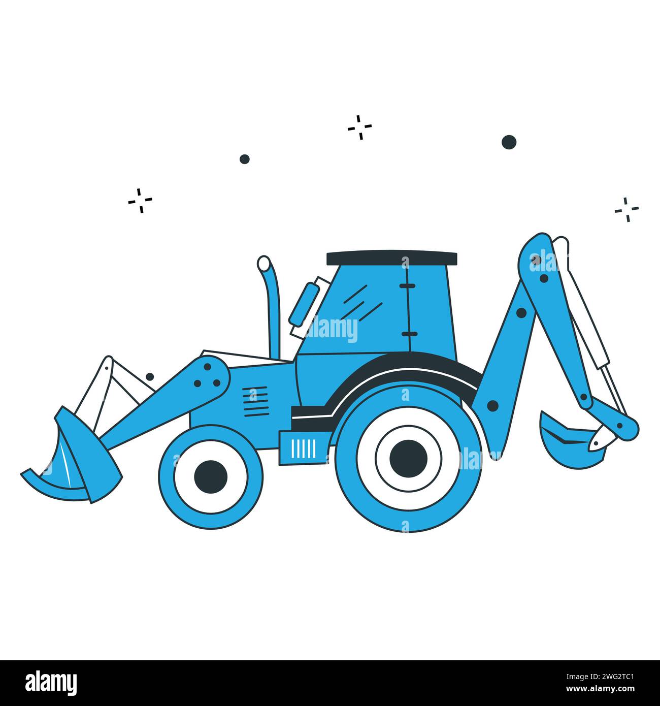 Design icona retroescavatore, trattore, agricoltura, agricoltura illustrazione vettoriale Illustrazione Vettoriale