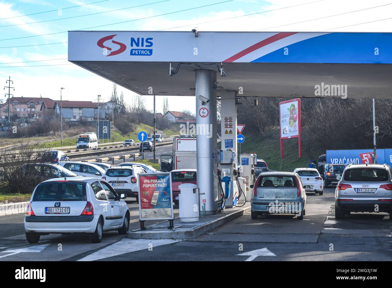 Stazione di servizio NIS. Belgrado, Serbia Foto Stock