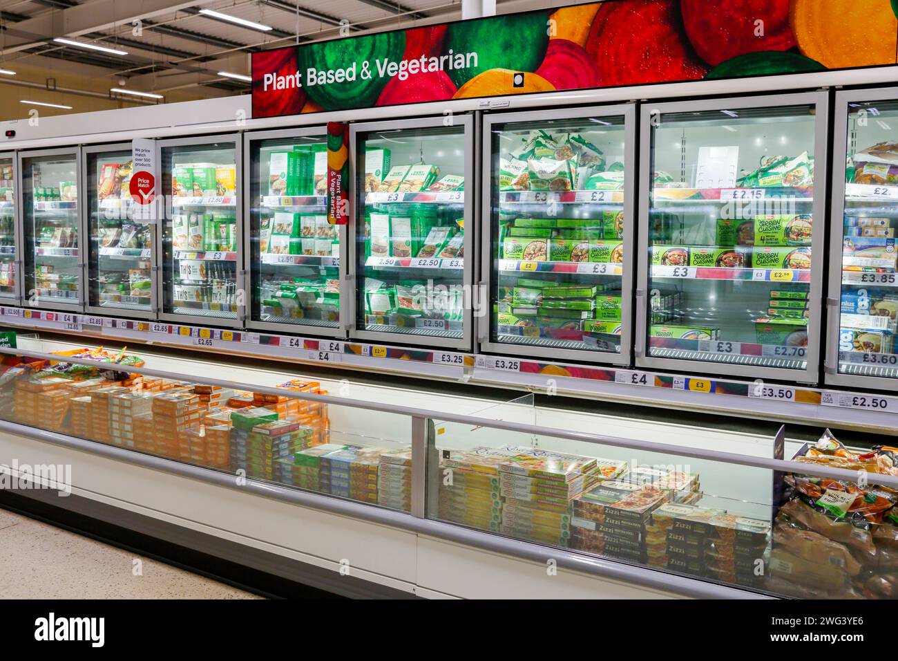 Corridoio con sede in un supermercato Foto Stock