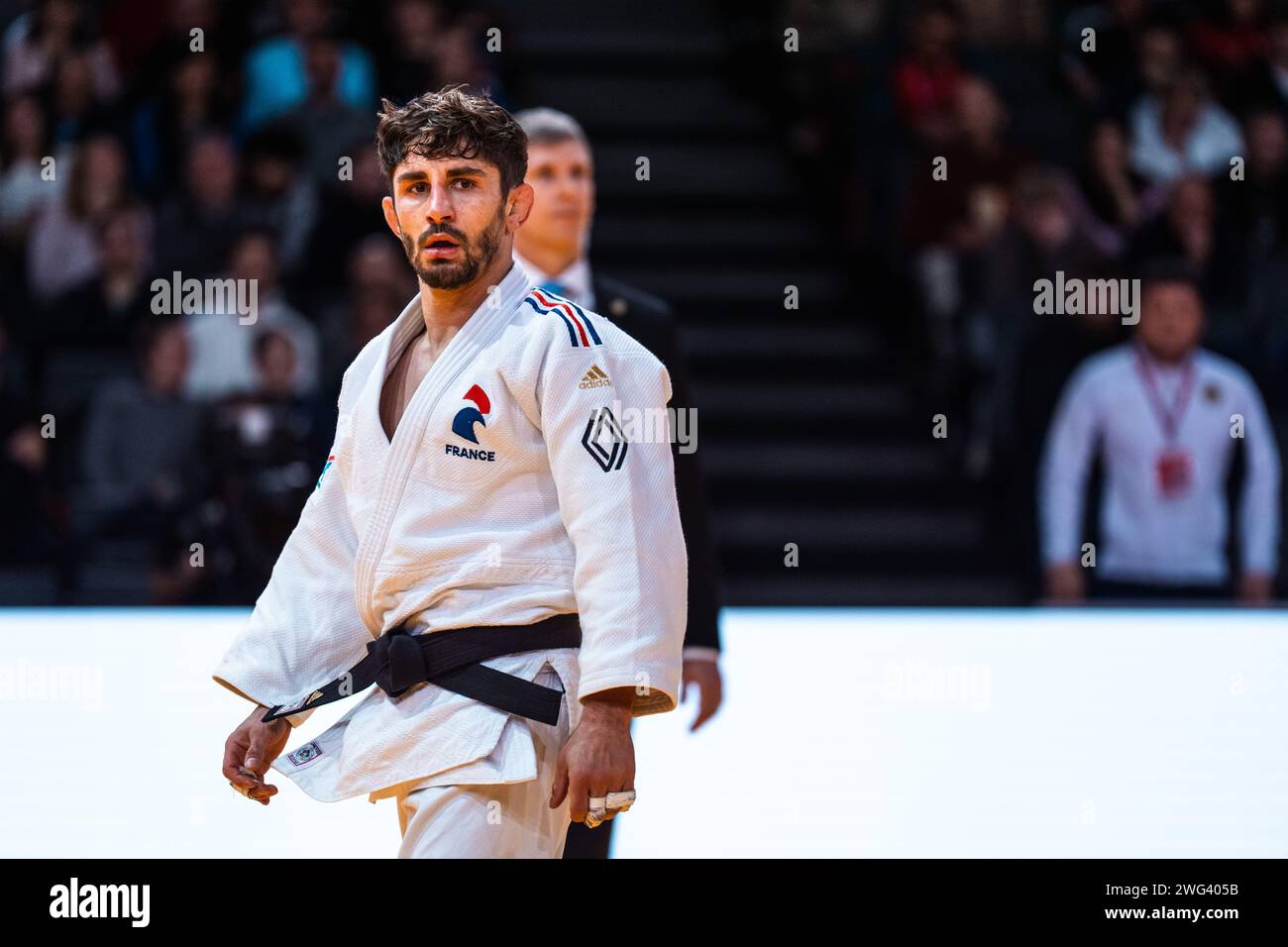 Cedric REVOL (fra), Round of 32 Men -60Kg, durante il Paris Grand Slam 2024, evento IJF Judo il 2 febbraio 2024 all'Accor Arena di Parigi, Francia Foto Stock