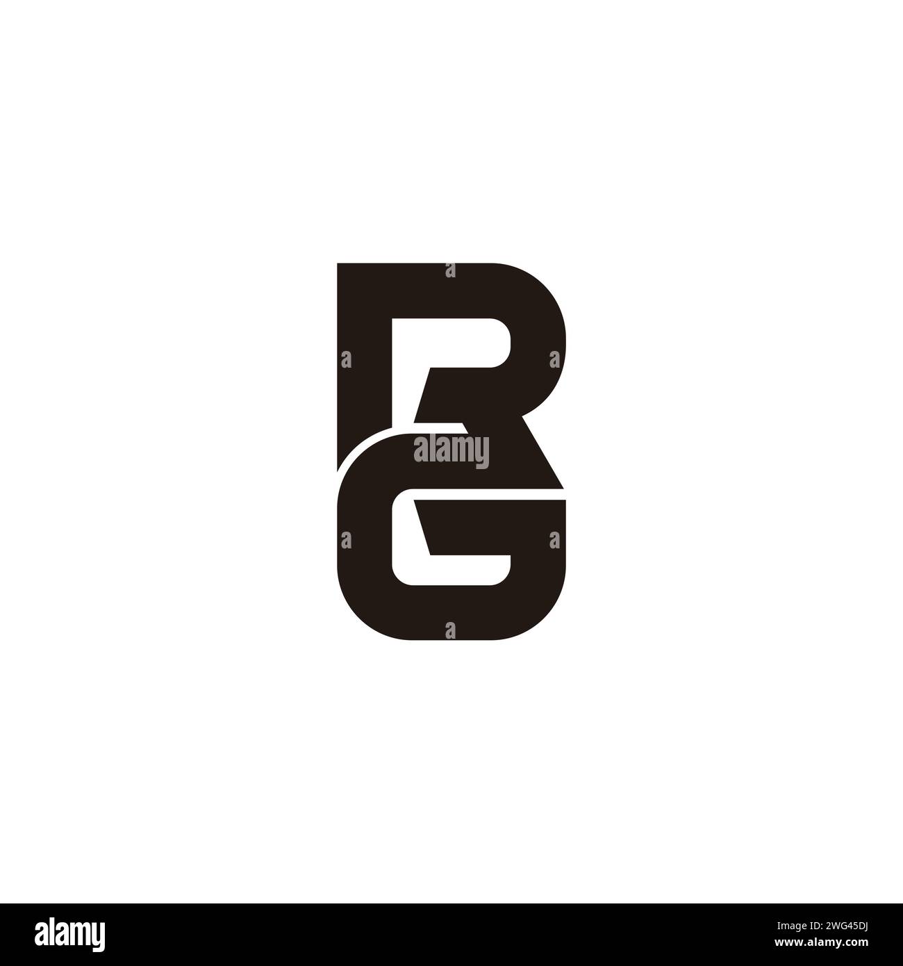 Lettera rg semplice e geometrica legata vettore logo Illustrazione Vettoriale