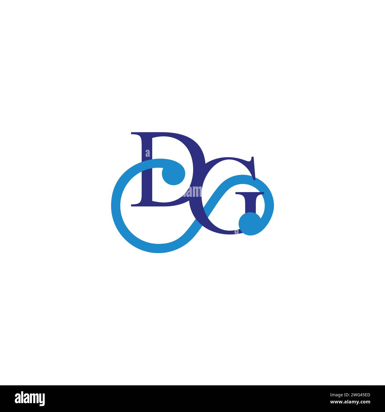 vettore logo decorativo colorato letter dg Illustrazione Vettoriale