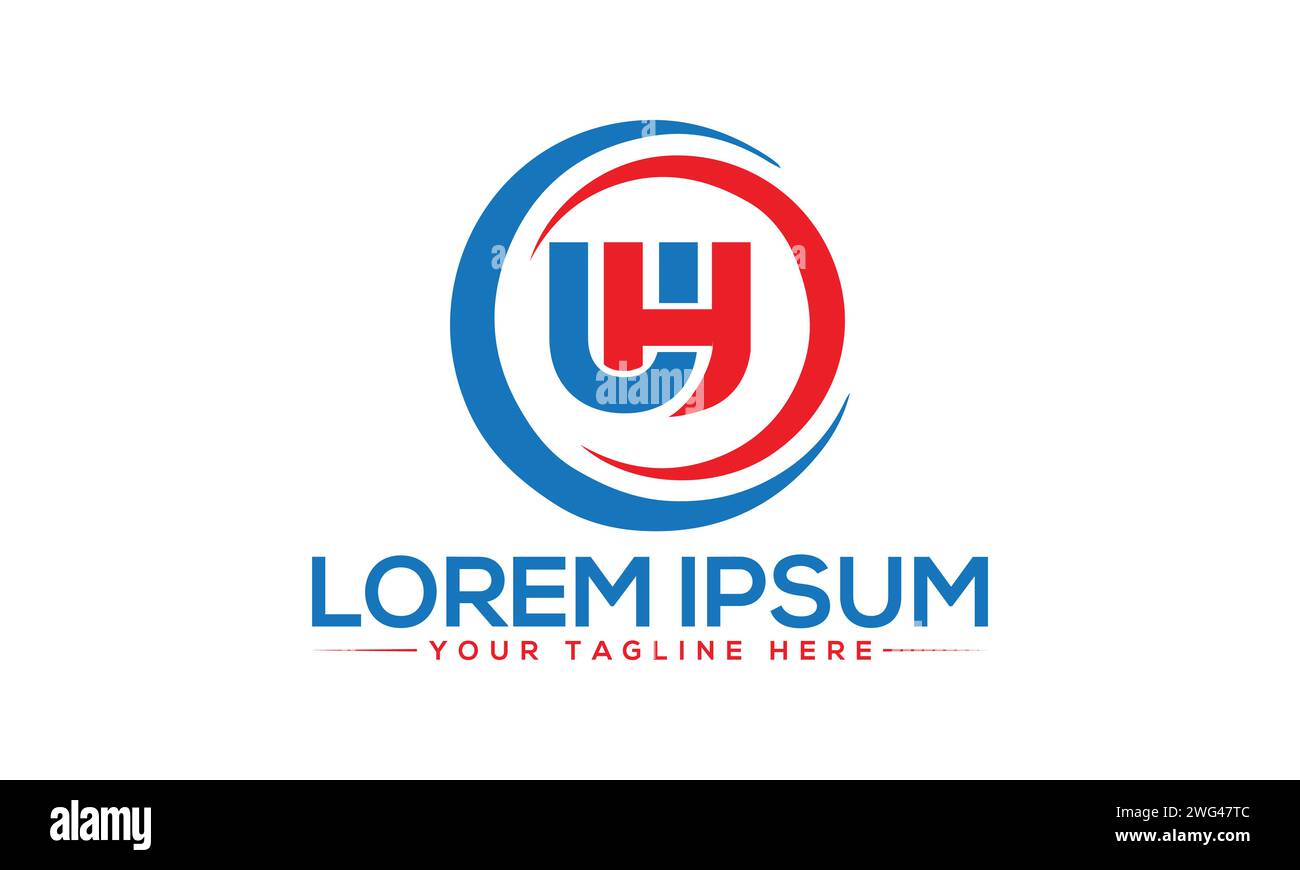 Logo design UH Letter. Design creativo DEL logo. Illustrazione Vettoriale
