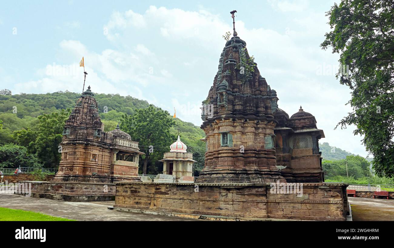 INDIA, RAJASTHAN, DUNGARPUR, agosto 2023, gruppo di Hazaareshwar Mahadeva Temple, Ancient Temple. Foto Stock