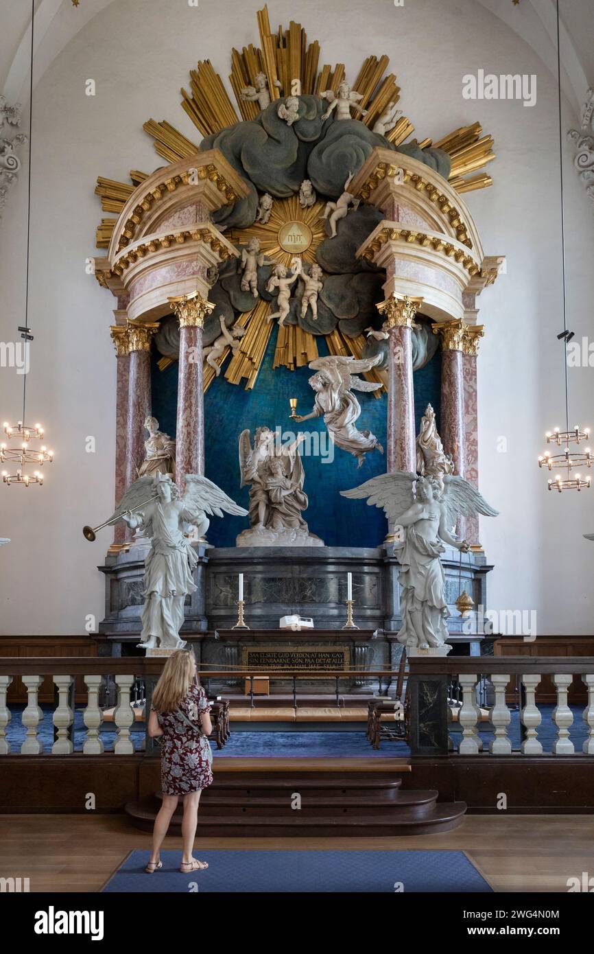 Die evangelisch-lutherische Erlšserkirche (dŠnisch VOR Frelsers Kirke) ist eine Barockkirche in der dŠnischen Hauptstadt Kopenhagen. SIE e Besonder Foto Stock