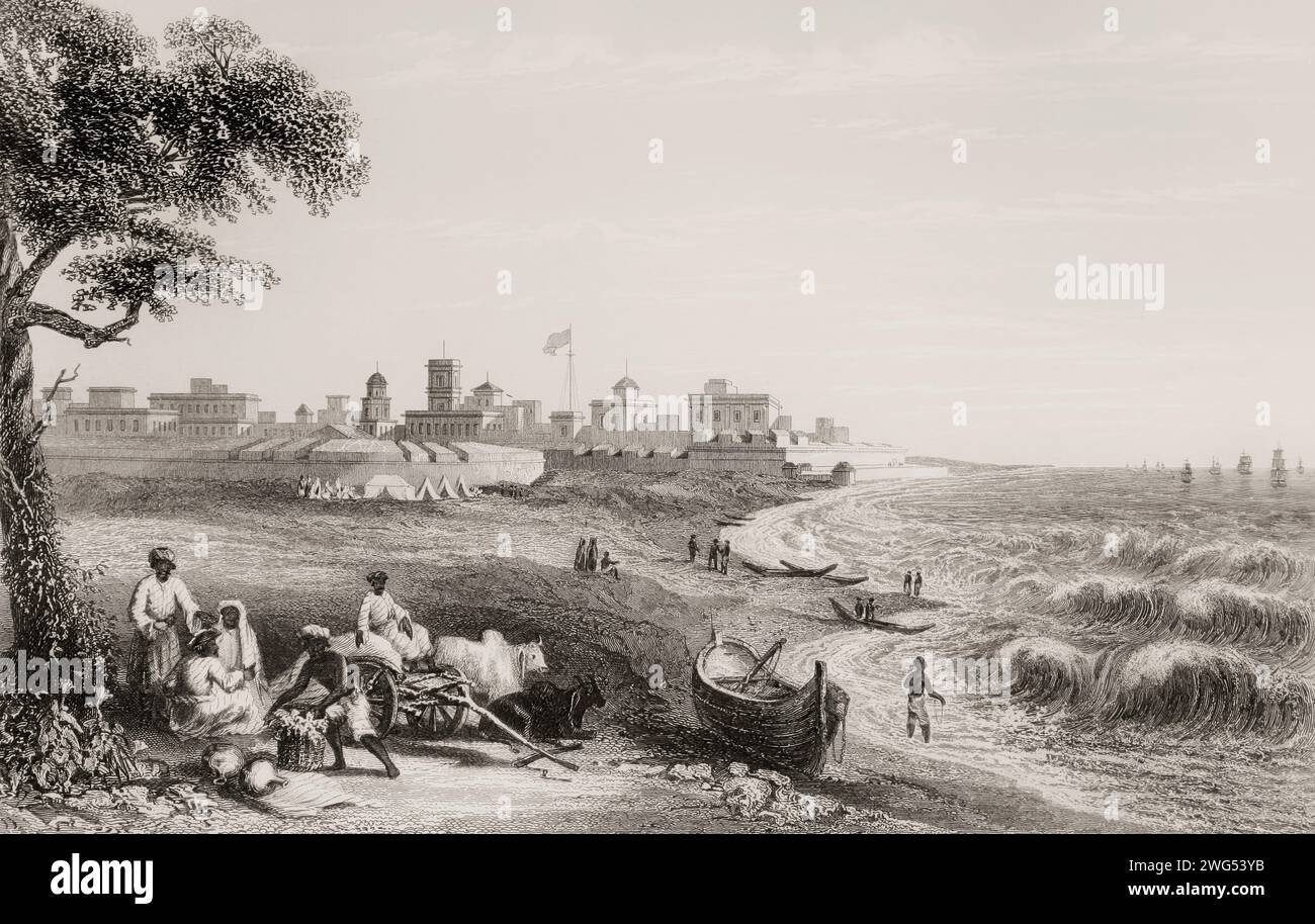 Fort St George, Madras, Chennai, India, 1858 Foto Stock