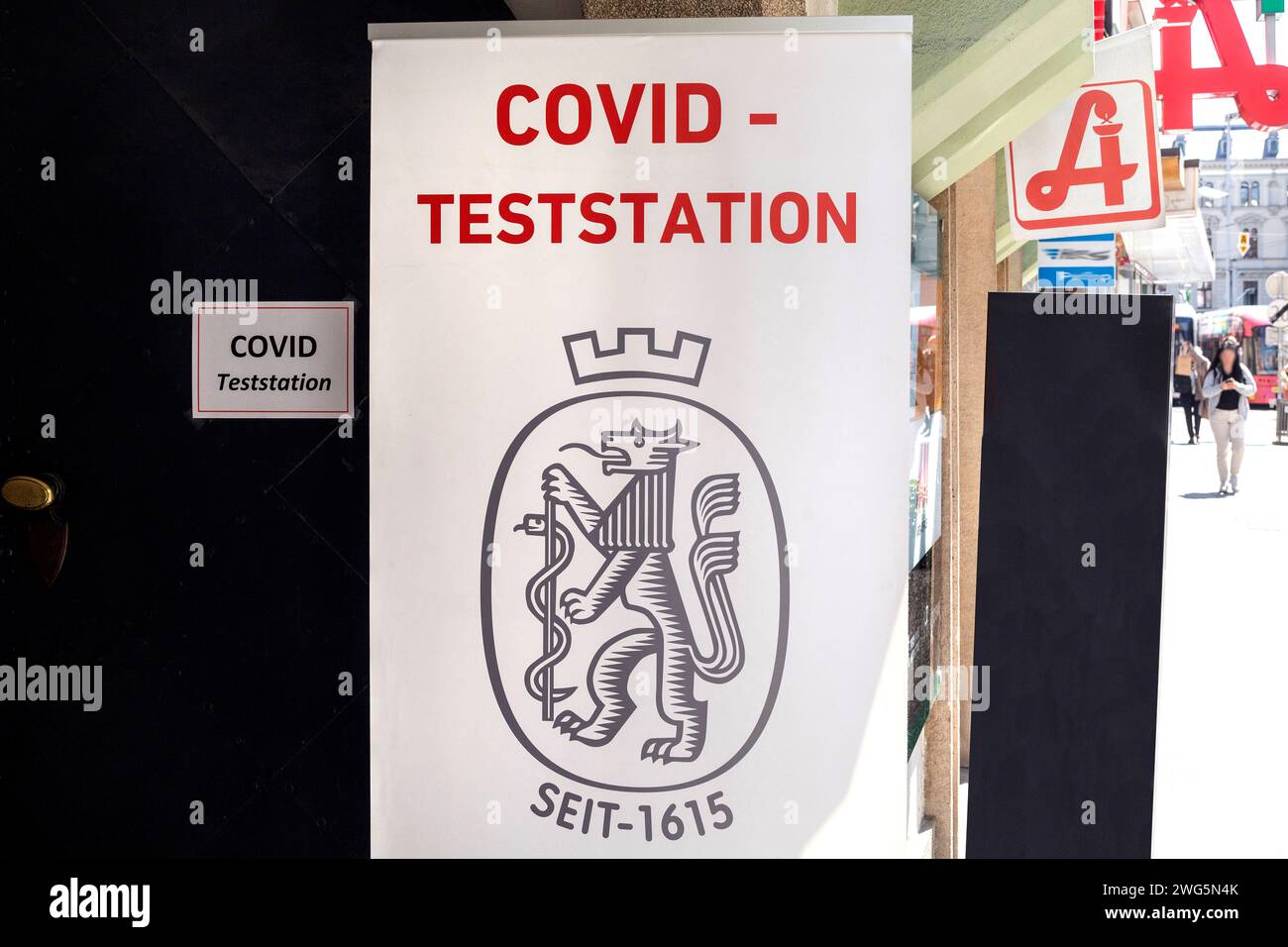 COVID Teststation, Graz, Stiria, Austria Foto Stock
