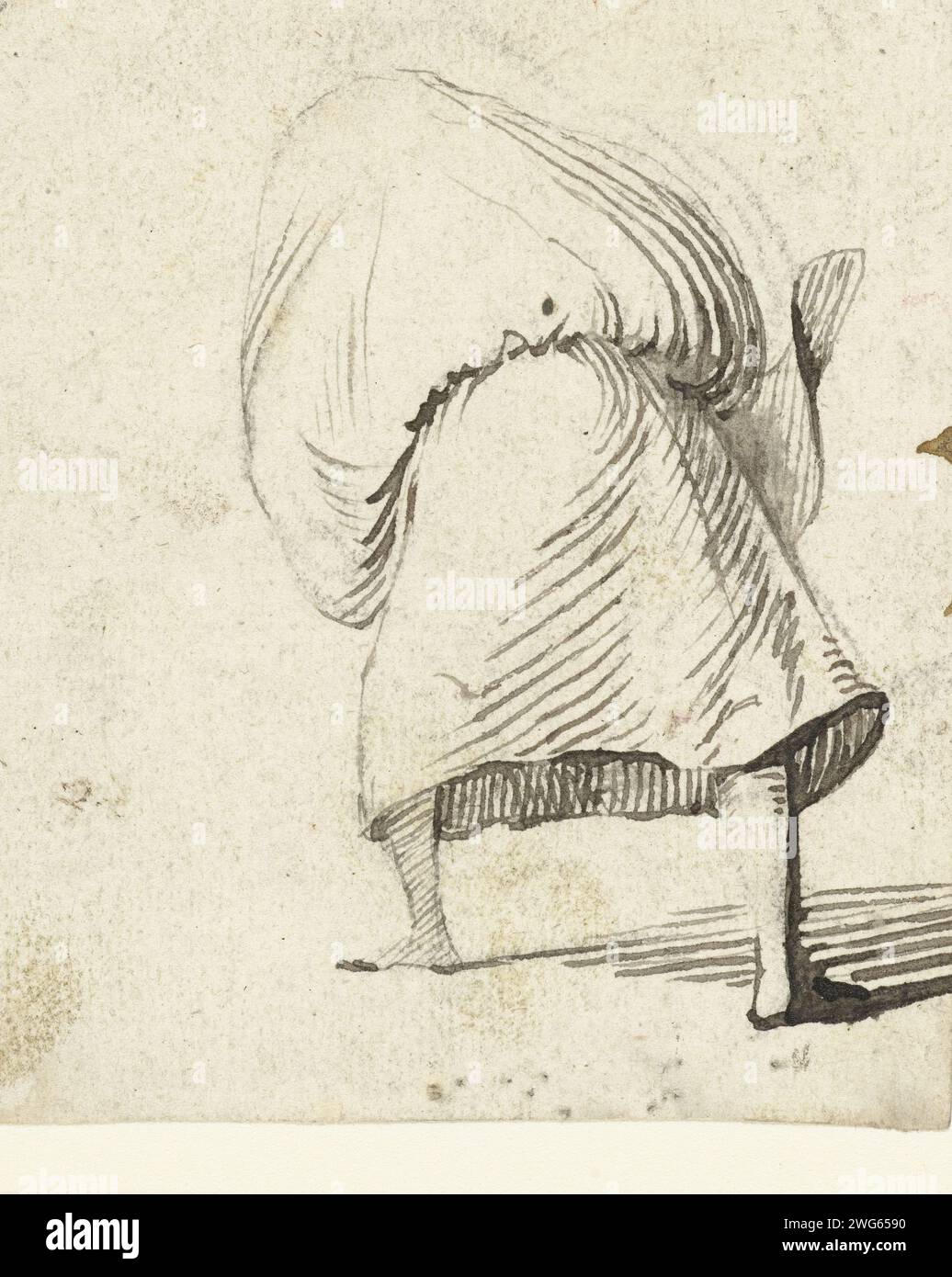 Donna con la gonna sulla testa, da dietro, 1651 che disegna carta Zwolle. inchiostro. gesso Foto Stock