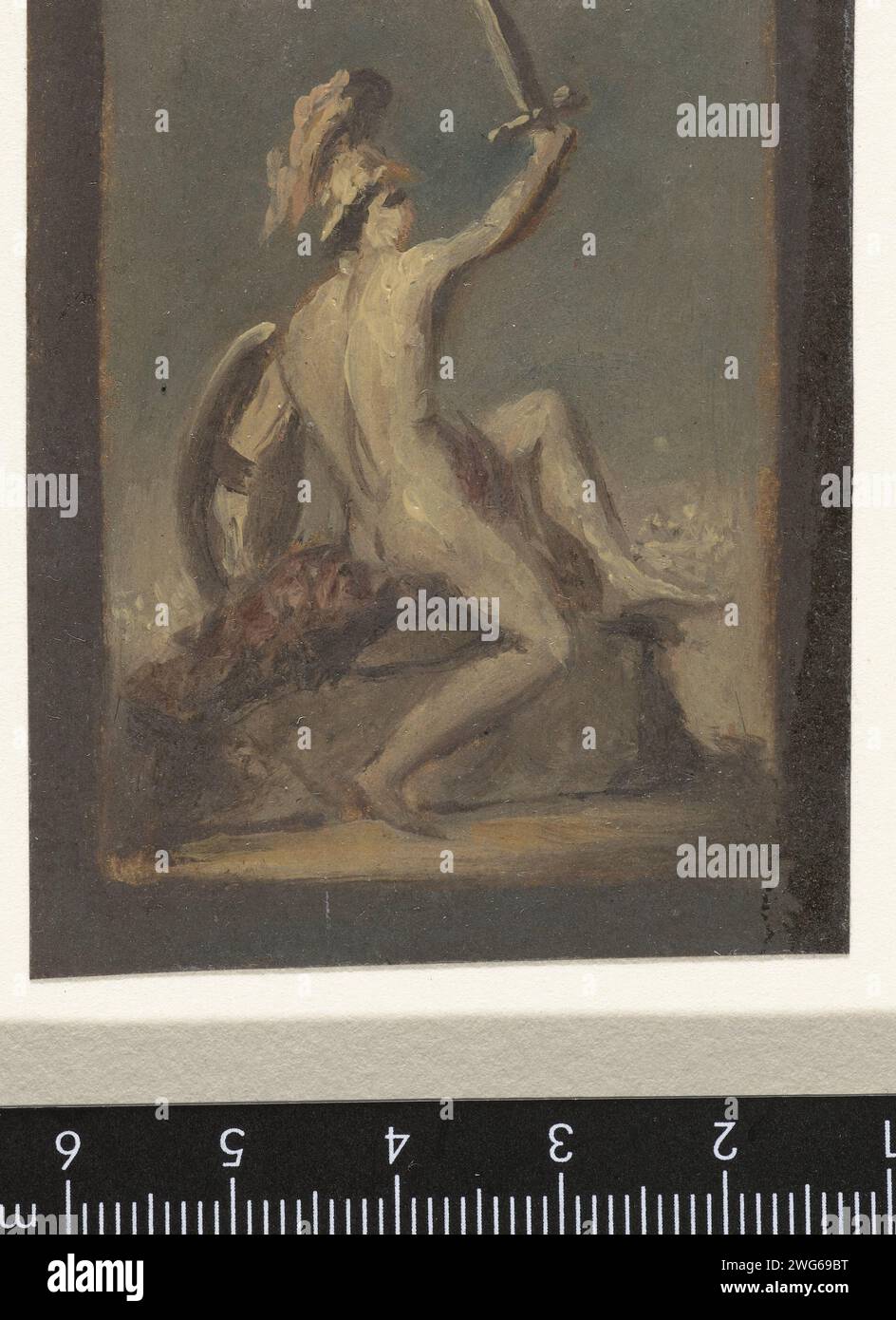 Mars, Anonymous, 1700 - 1800 carta da disegno. Pennello a olio (vernice) (storia di) Mars (Ares) Foto Stock