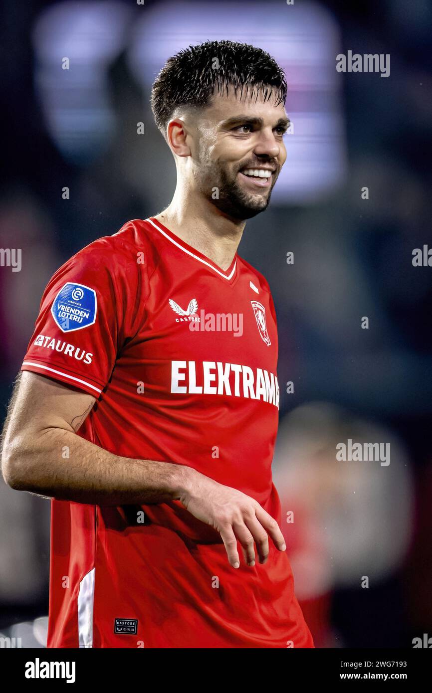 ENSCHEDE, Paesi Bassi. 3 febbraio 2024. SPO, Grolsch veste, Dutch eredivisie, stagione 2023/2024, durante la partita Twente - RKC, giocatore di FC Twente Robin Propper Credit: Pro Shots/Alamy Live News Foto Stock