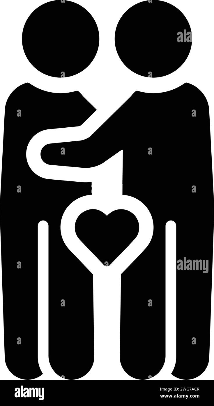 Icona di amicizia, amicizia, amore: Design ben organizzato per scopi commerciali, supporti di stampa, Web o qualsiasi tipo di progetto. Illustrazione Vettoriale