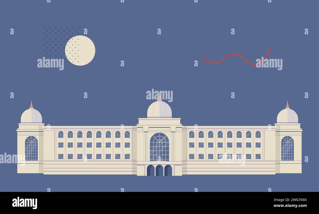 Salar Jung Museum - Hyderabad, Telangana - Stock Illustration as EPS 10 file Illustrazione Vettoriale