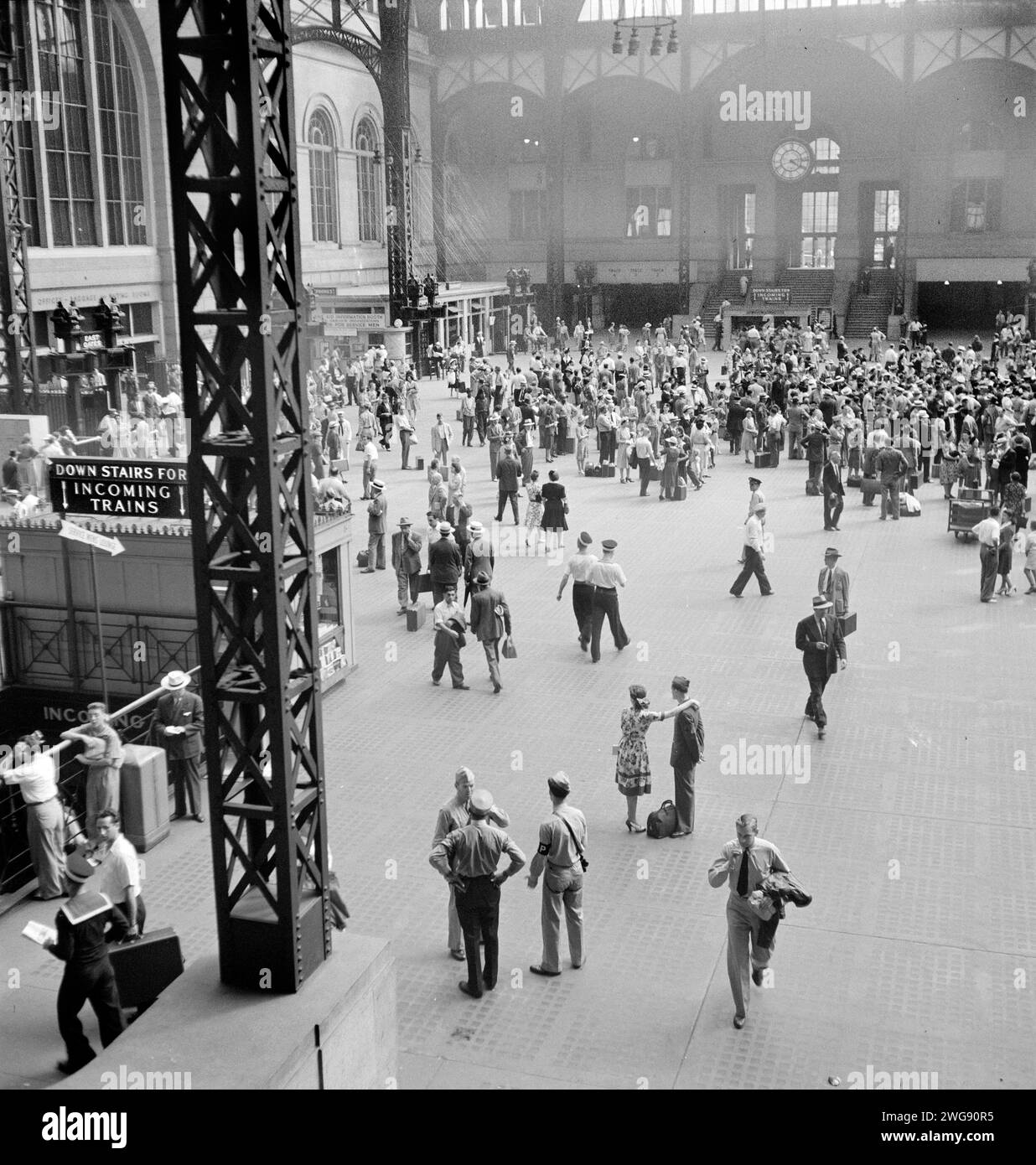 Atrio principale, Pennsylvania Station, New York City, New York, USA, Marjory Collins, U.S. Office of War Information, agosto 1942 Foto Stock