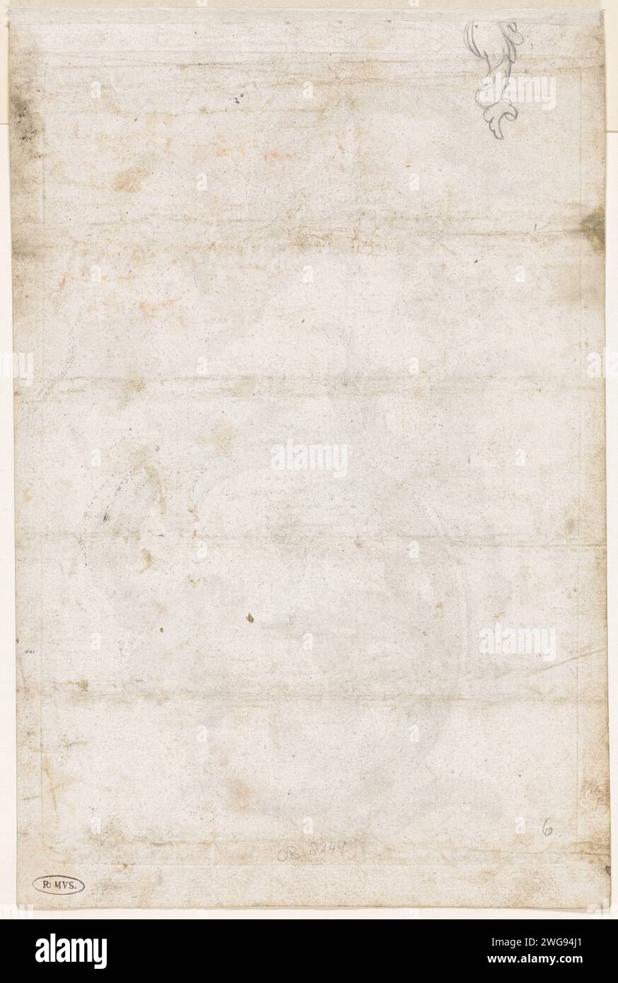 Forgiatura sotto forma di rocaille, carta da disegno 1694 - 1756. forgiatura a matita (processo industriale) (+ prodotto  artigianato, industrie, agricoltura). ornamento rocaille Foto Stock