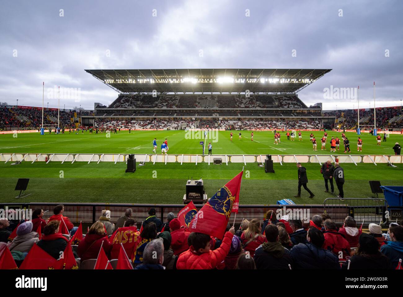 Cork, Irlanda. 3 febbraio 2024. Una visione generale di Pairc UI Chaoimh durante il test match tra Munster Rugby e Crusaders a Pairc UI Chaoimh a Cork, Irlanda, il 3 febbraio 2024 (foto di Andrew SURMA/ Credit: SIPA USA/Alamy Live News Foto Stock