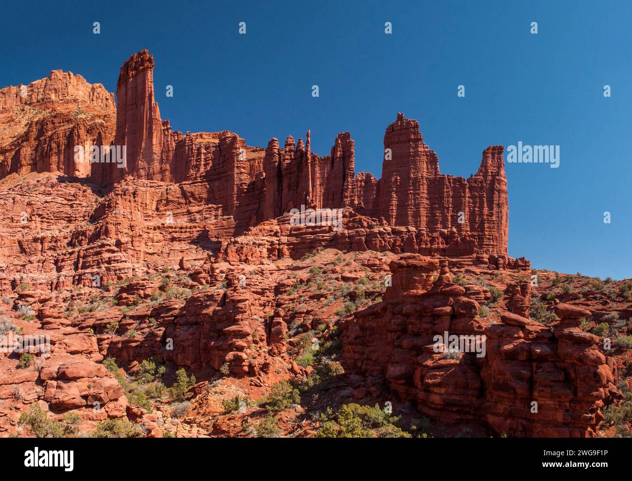 Fisher Towers vicino a Moab, Utah Foto Stock