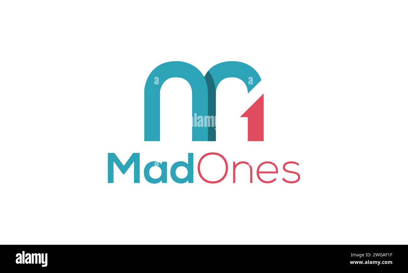 Logo M1 Letter. Design del logo creativo e moderno. Illustrazione Vettoriale