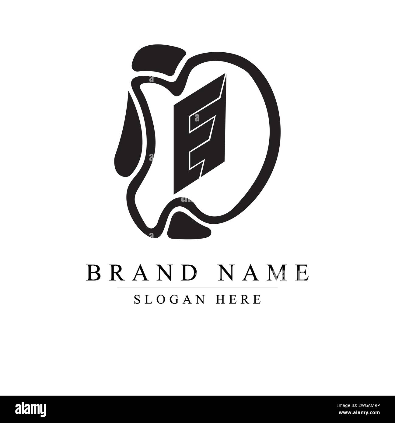 Design moderno ed esclusivo del logo Letter DE Initials, logo iniziale lettera minuscola dd, monogramma forma arrotondata, Modern Abstract Letter DE logo, logo DE Illustrazione Vettoriale