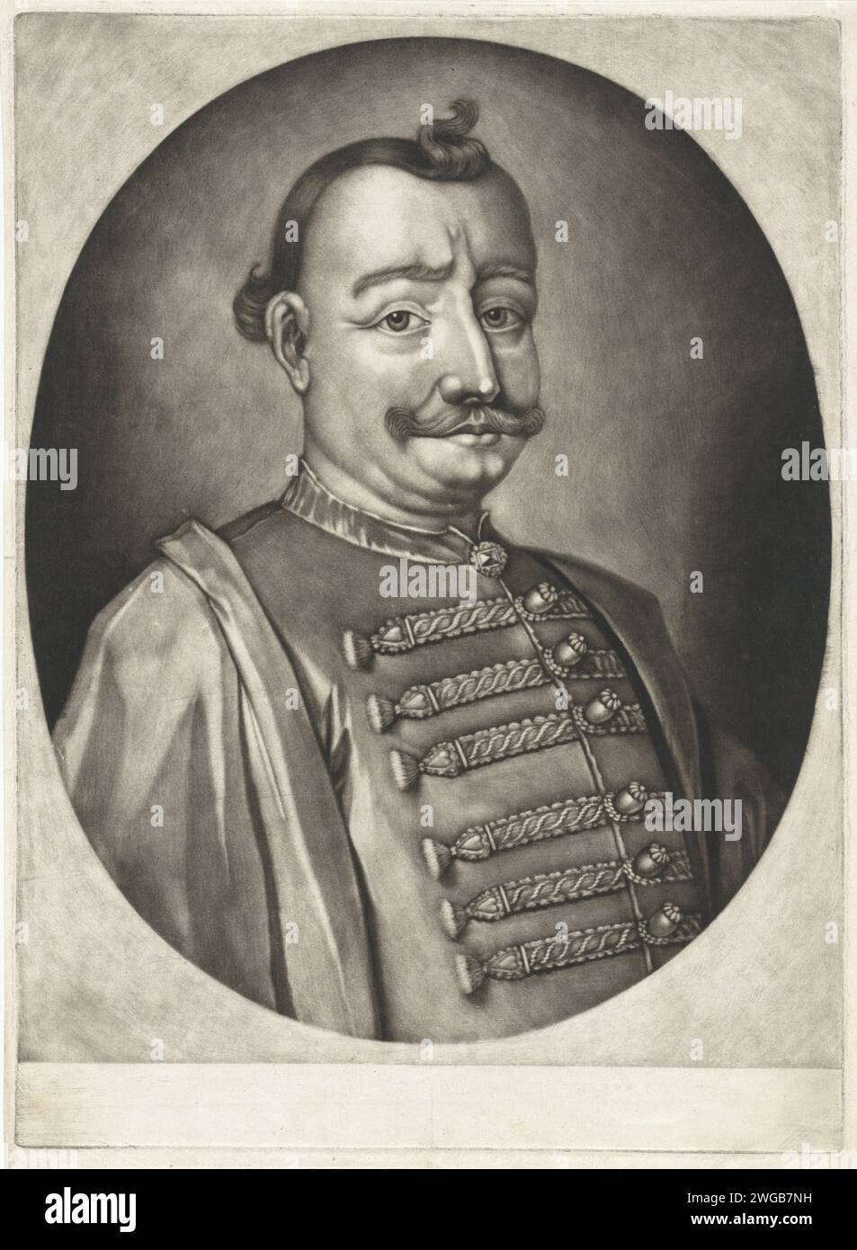 Ritratto del barone Emmerich Tekkely, Pieter Schenk (i), 1670 - 1713 stampa Barone Emmerich Tekkely, leader dei malcontenti ungheresi (insoddisfatti). Giornale di Amsterdam Foto Stock