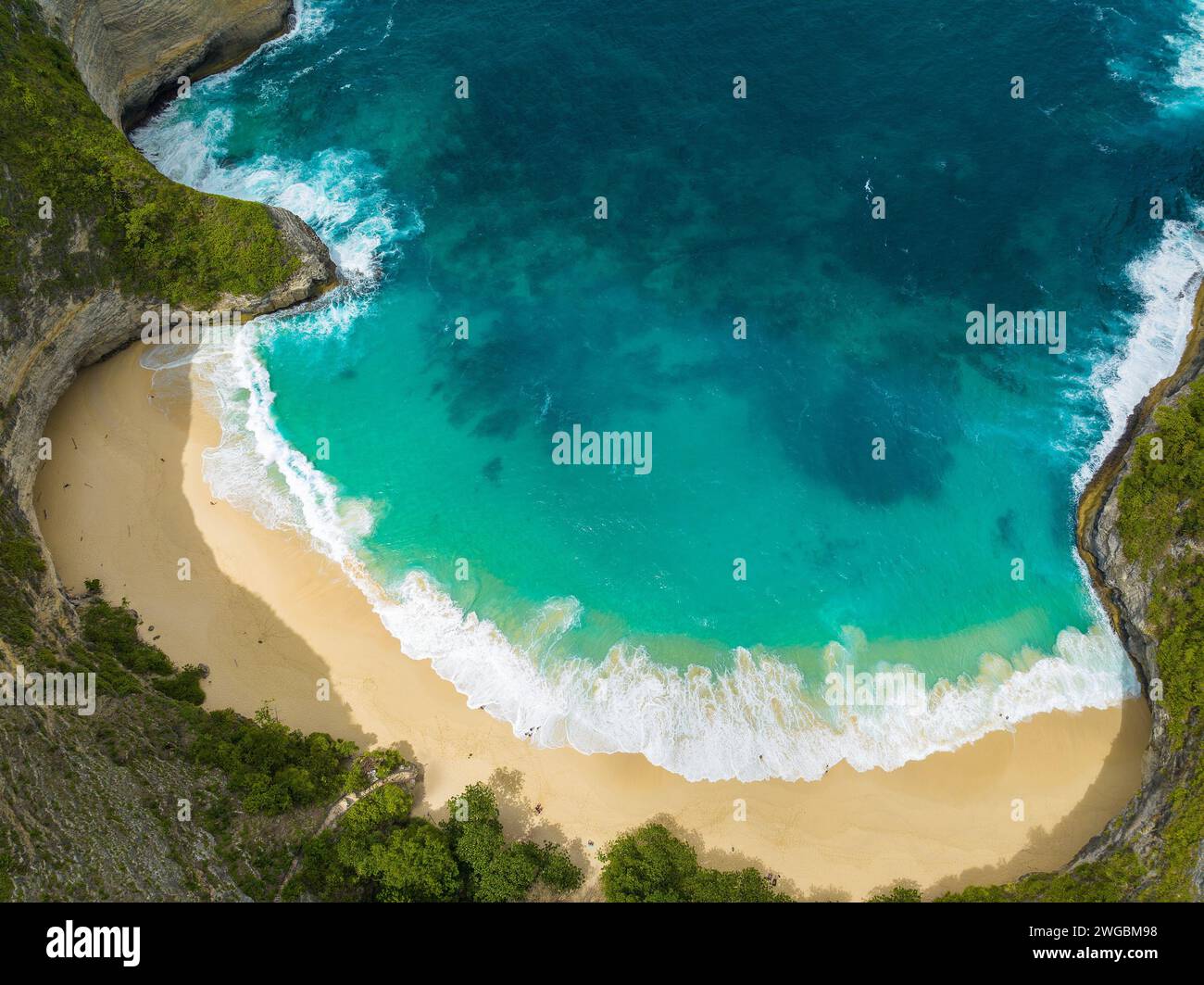 Kelingking Beach a Nusa Penida, Indonesia Foto Stock
